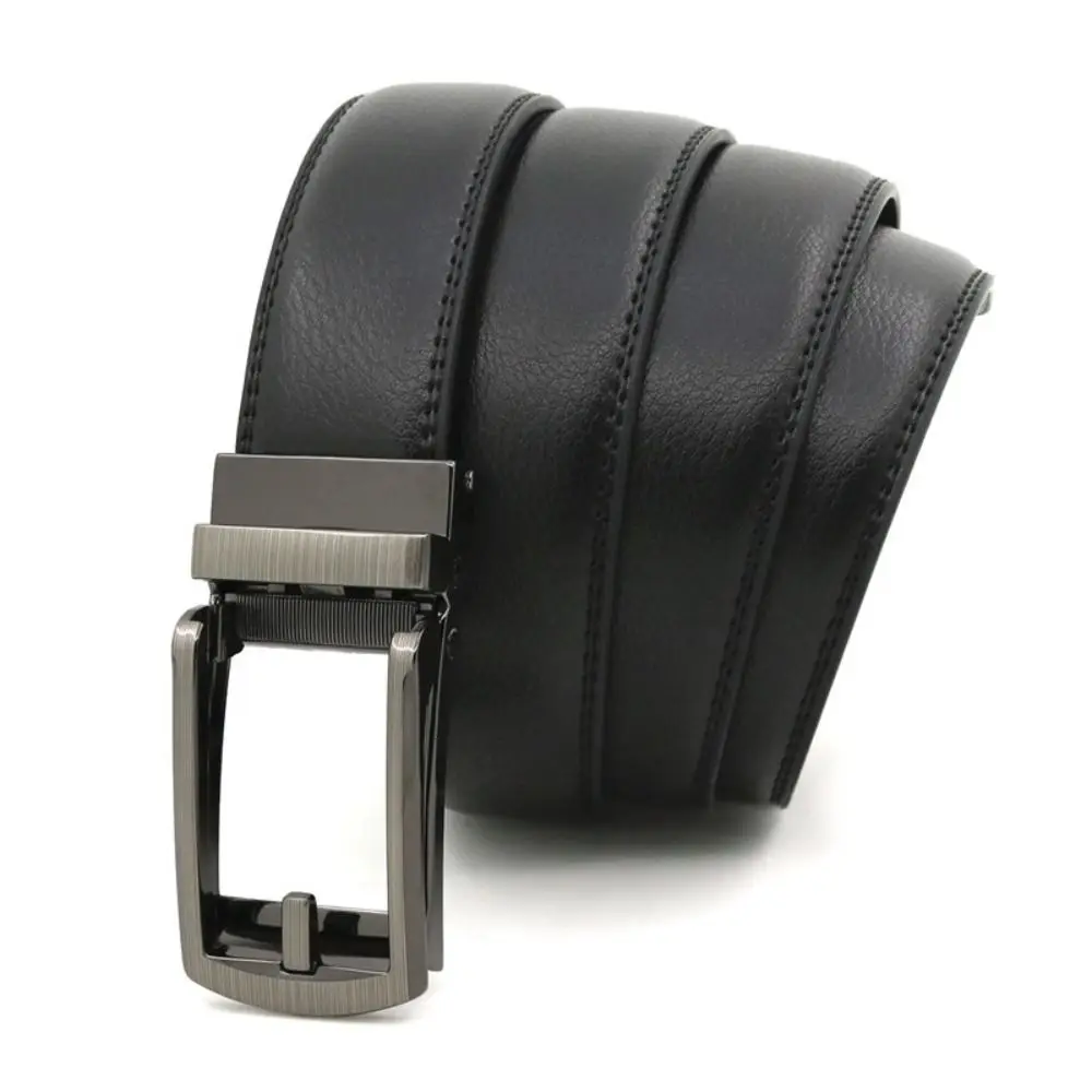 

Automatic Buckle Men's Click Belt Casual Adjustable Trim Comfort Leather Waistband Ratchet 110cm 120cm 130cm Male Strap Man
