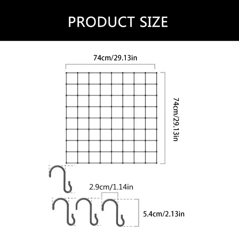 Grow Tent Plant Net Scrog Net 80x80cm Hydroponic Support Plant Growth Net, Elastic for Gardening Garden