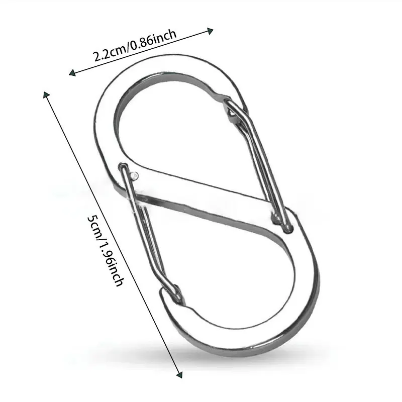 8-shaped Mountain-climbing Buckle Aluminum Alloy Double-end Steel Wire Carabiner Clips 1pc5