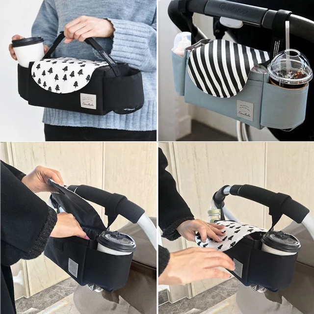 Stroller Bag Pram Organizer Baby Accessories Cup Holder Cover Newborns Trolley Portable Travel Car Bags For
