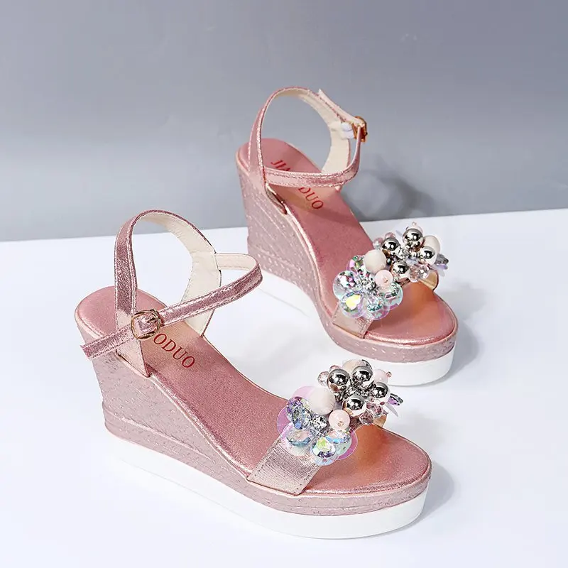 Pink Model Sandal Wedges 2019 Wedges Women Silver Gold Women Gold