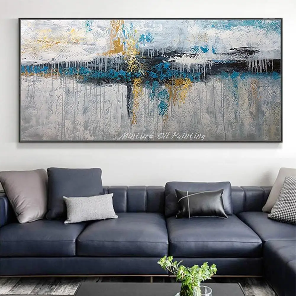 

Mintura Large Size Handpainted Texture Abstract Oil Paintings on Canvas,Modern Wall Art Picture for Living Room Hotel Decoration