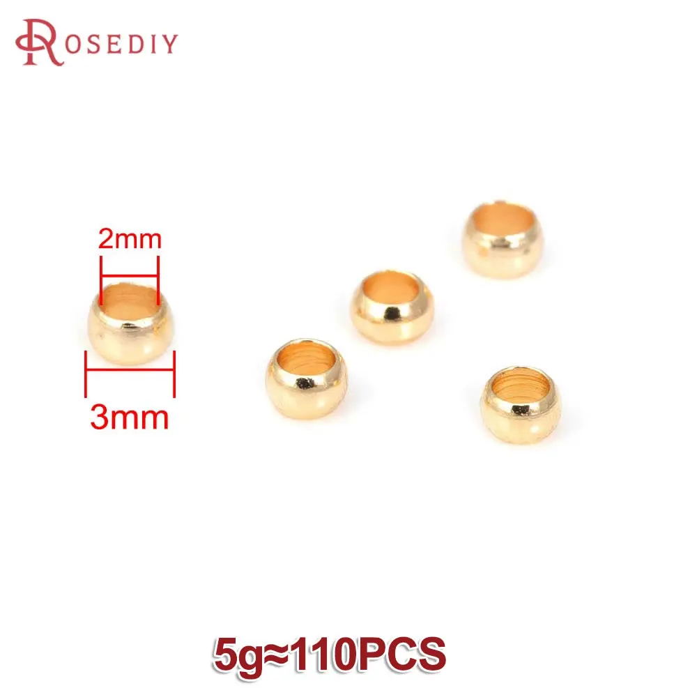 Elegant 18K Gold-Tone Brass Beads