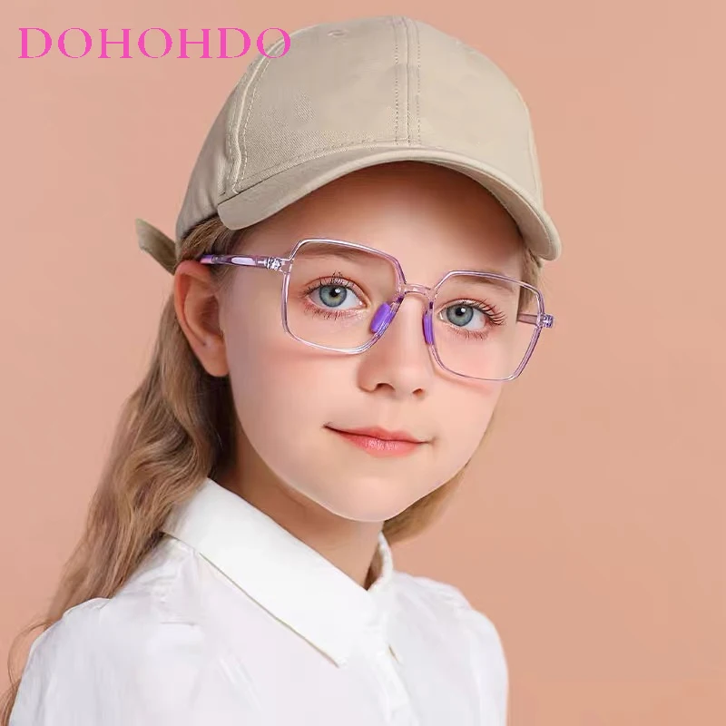 

New Fashion Blue Light Blocking For Kids Glasses Square Frame Ultra Light Eyewear Boys Girls Anti Blue Light Computer Eyeglasses