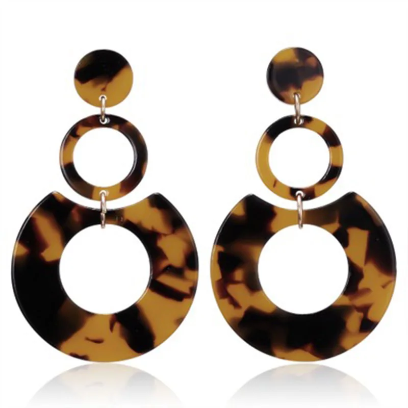 Acrylic clip on earrings long geometric square circle without piercing for Women ear clip earrings clip earrings ear clip ear accessories