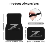 370z Custom Gray Japanese Street Race Car Floor Mats Set of 4 Pcs Car Front and Rear Foot Mats with Non-Slip Backing Rubber 5