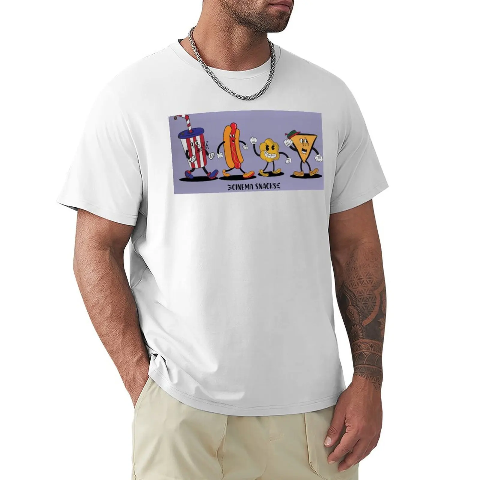 

Снэки для кинотеатра: футболка, потная Эстетическая одежда, мужские футболки, повседневные стильные