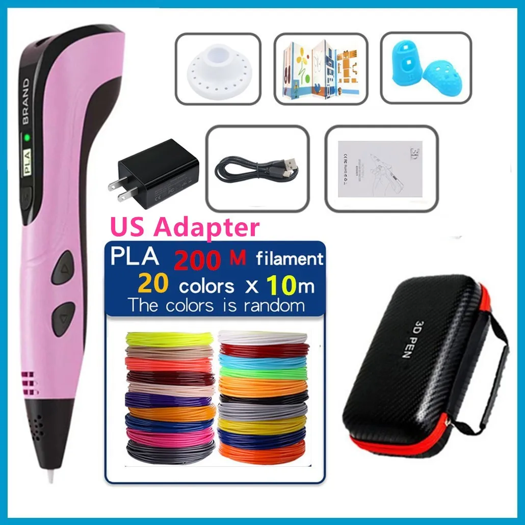 New Design 3D Printing Painting Pen Set with PLA Filament Portable Travel Storage Box Children Birthday Christmas Creative Gift