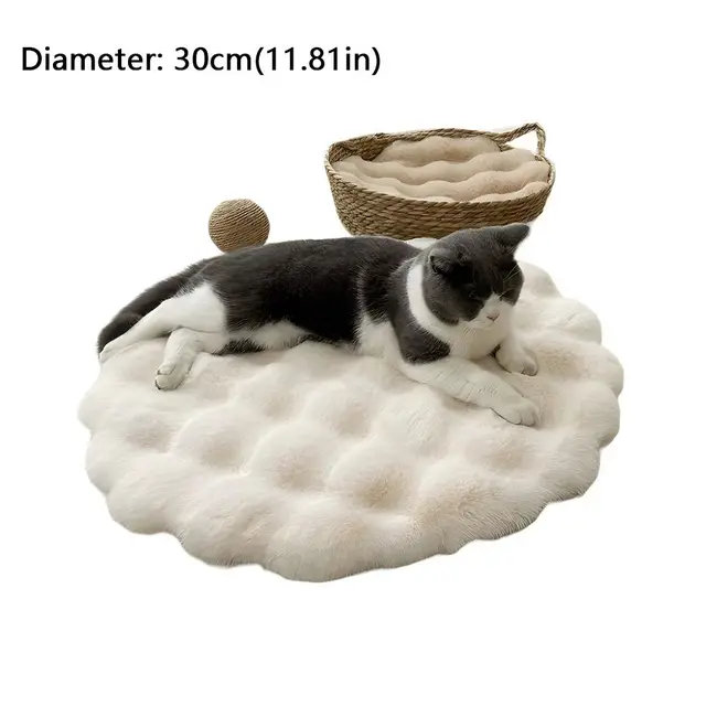New Round Cat Mat Washable Non-Slip Bottom Pet Cushion Pad Insulation Feature Dog Bed Sleeping Pads 6