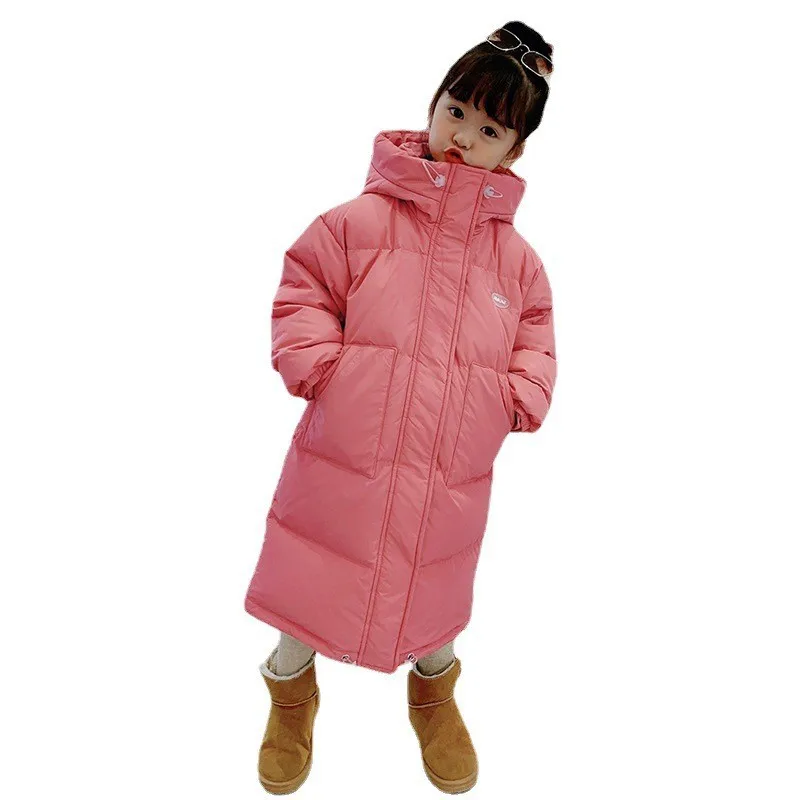 

Children's Down Cotton Jacket Polyester Fiber Turteneck Medium Length Thickened And Warm 2023 New Winter Clothing Girls'