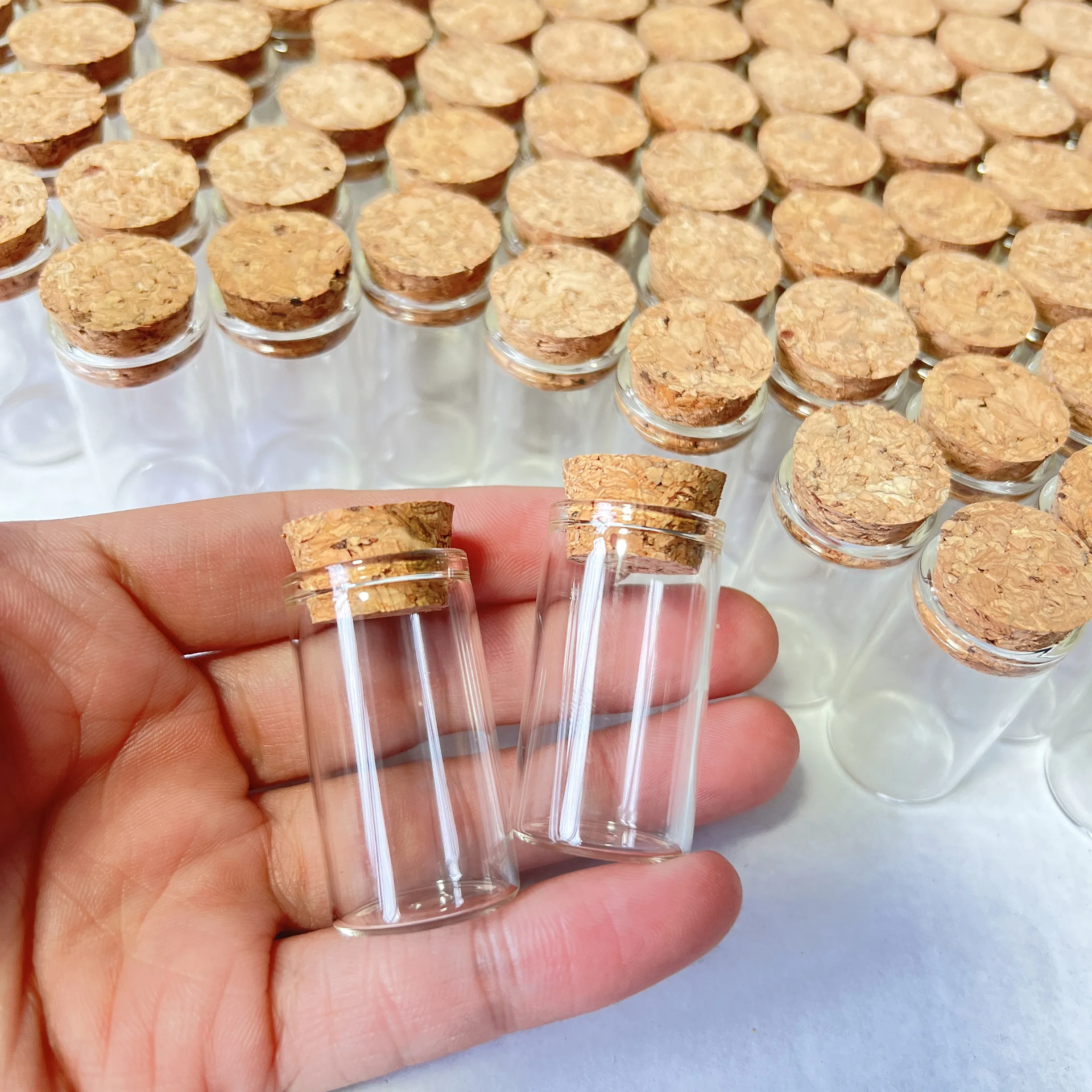 60/108 PCS 8ML Glass Bottles Cork Stopper Tiny Test Tube Jars Clear Mini Containers for DIY Crafts Wishing Bottles Spice Storage