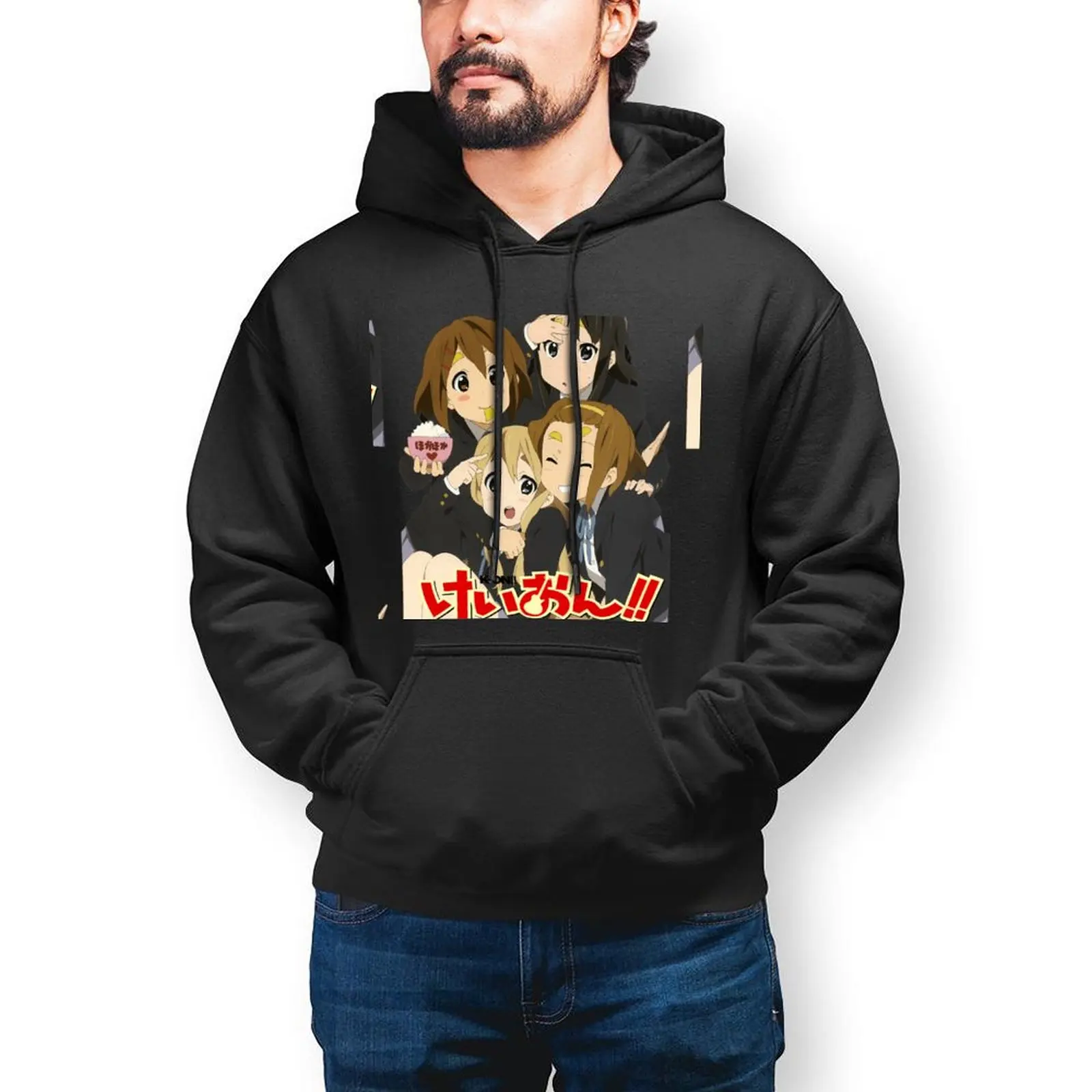 

K ON Grills Casual Hoodies Yui Japan Music Anime Hip Hop Cotton Hooded Sweatshirts Long-Sleeve Loose Oversized Pullover Hoodie