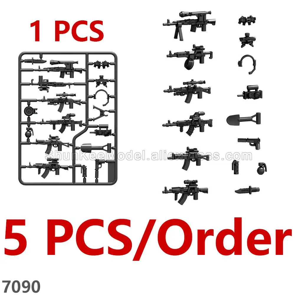 Moc Arma Militare Polizia Swat Army Machine Gun Mega Model Building Blocks Toy Set Lot Mini Action Figures Assemable Bricks 090