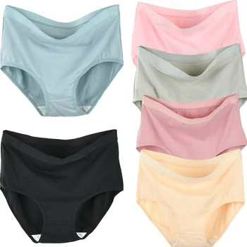 Pure Cotton Women's High Waist Underwear Panties Female Soft Breathable Underpants Woman Plus Size Intimate Lingerie Mom Briefs
