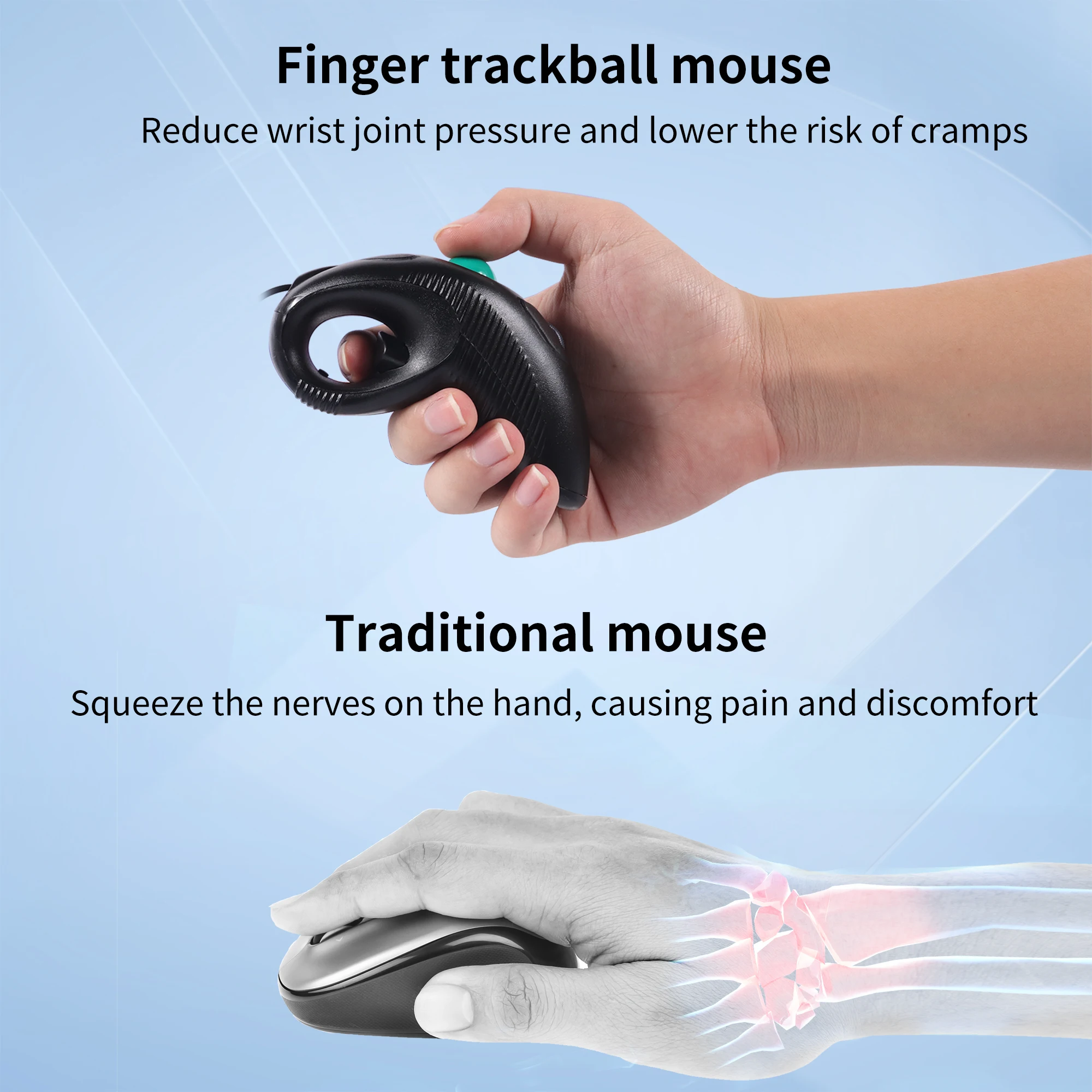 New Wired Trackball Mouse Thumb-Controlled Handheld Wireless Mice Portable Air Laser Pointer Mouse For Laptop PPT Presentation