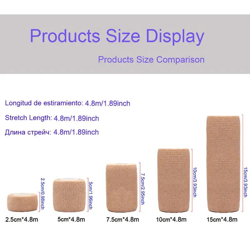 18 Colors Colorful Athletic Wrap Tape Self Adhesive Elastic Bandage Bands Sports Protector For Knee Finger Ankle Palm Pet - Image 4