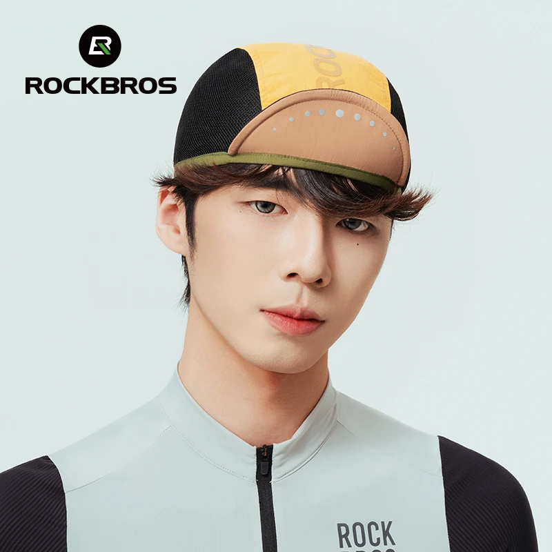 ROCKBROS Summer Cycling Cap Lightweight Breathable Elastic Brim Cap Sun Protection Men Women Outdoor Sports Cycling Fishing Cap 3