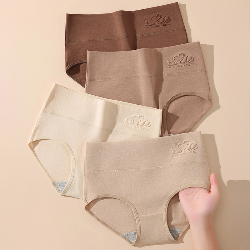 4PCS High Waist Women's Panties Body Shaper Underwear Breathable Cotton Underpants  Plus Size M-5XL Panty Slimming Female Briefs