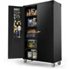 43 W x 20 D x 72H Garage Storage Cabinet, Metal Storage Cabinet with Pegboards, Wheels, Locking Doors and Adjustable Shelves 1