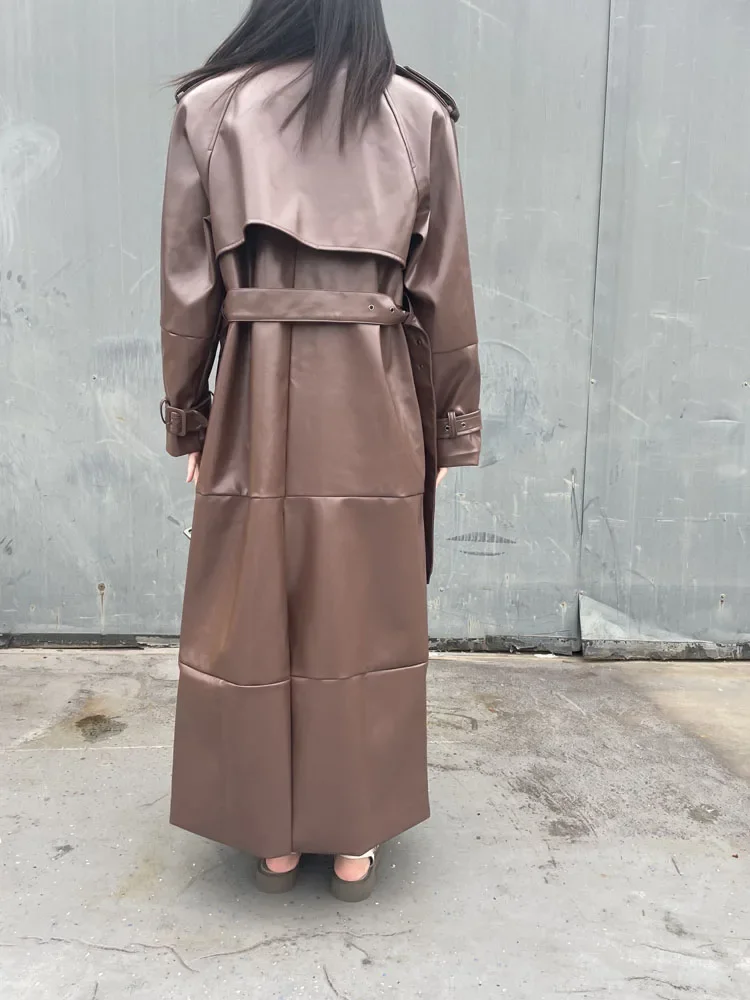 Faux Leather Trench Trenchcoat Na Kd NA-KD Faux Leather Belted