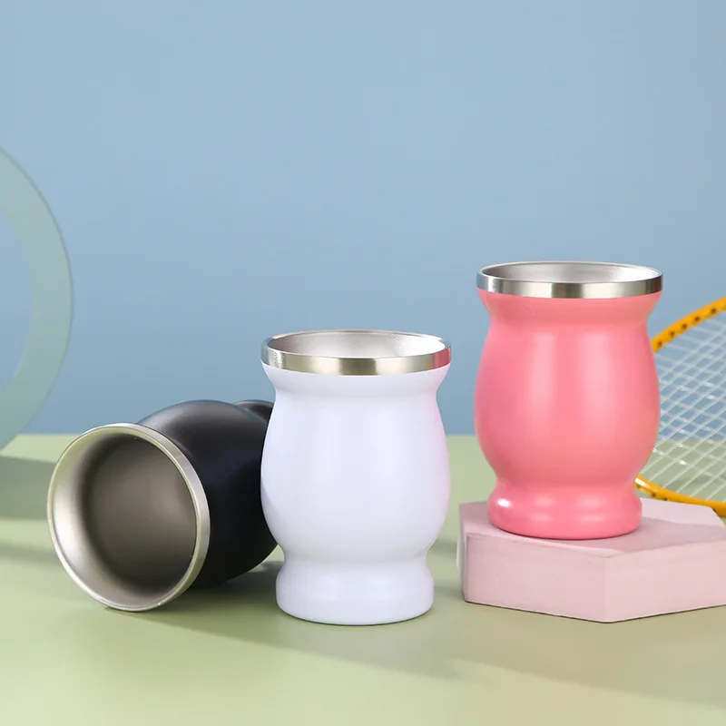 230ML Yerba Mate Cup Set Stainless Steel Includes Double Cleaning Brush Straw Anti Scalding Insulated Cup Home Teaware insulated tea cup tea cup yerba mate cup