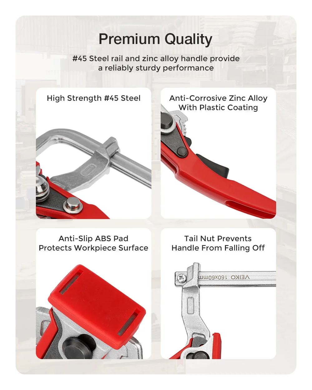 F Clamp, Ferramenta manual MFT System, 160x60mm, 2 peças