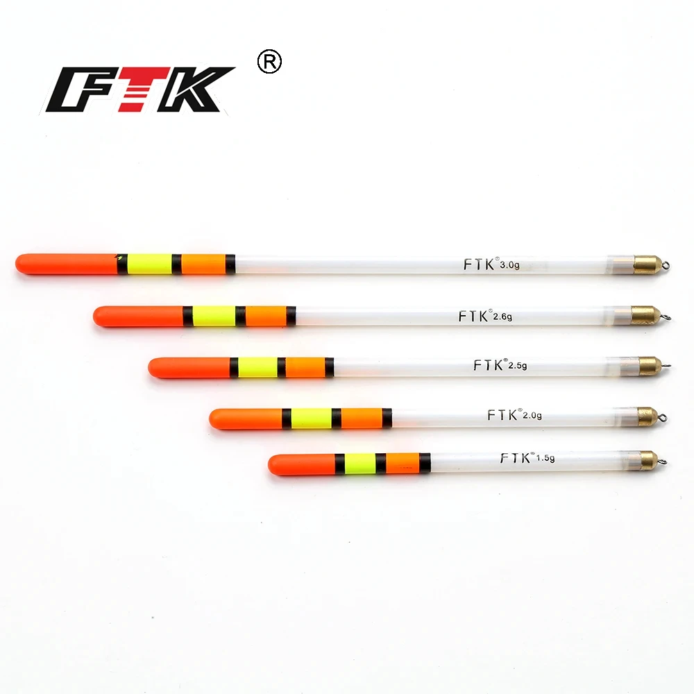 Lot de 10 Flotteurs en Plastique Transparent pour Carpe et Pêche au Coup, Mix Tubes 1.5g à 3.0g