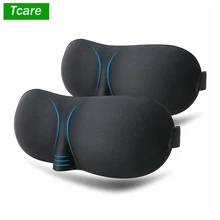 

Tcare 2PC 3D Sleeping Eye Mask Travel Rest Aid Eye Mask Cover Patch Paded Soft Sleeping Mask Blindfold Eye Relax Massager Beauty