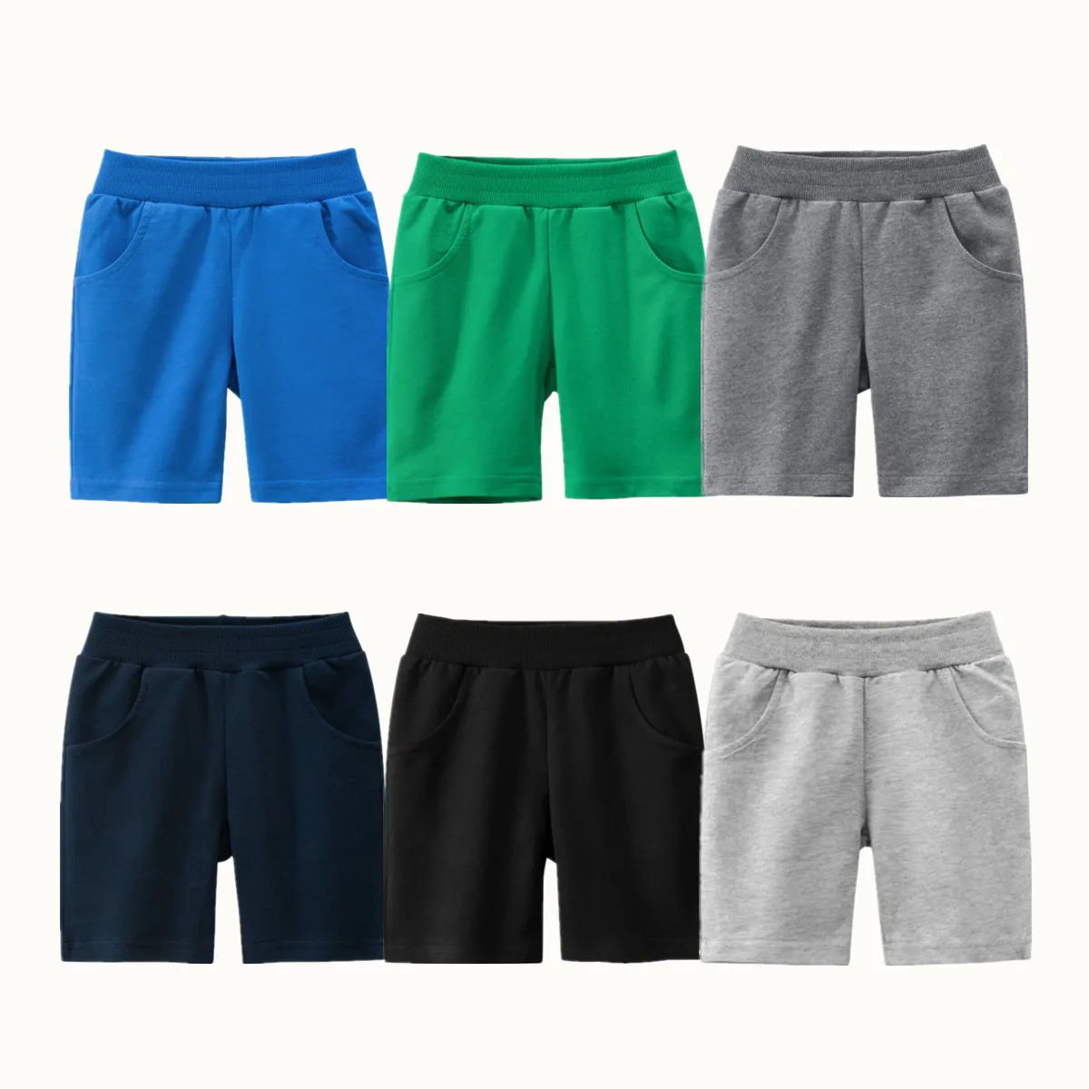 Boys Shorts Summer Children Boys Shorts Pants 100% Cotton Solid Color Sport Casual Knickers for 1-9 Years Kids Boys Girls