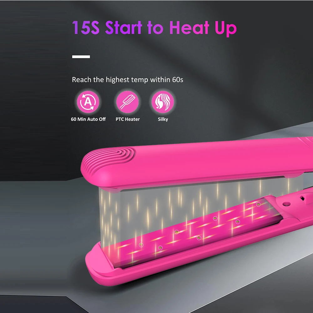 LISAPRO Original Ceramic Hair Straightening Flat Iron  1" Plates |Black  Professional Salon Model Hair Straightener & Curler 5