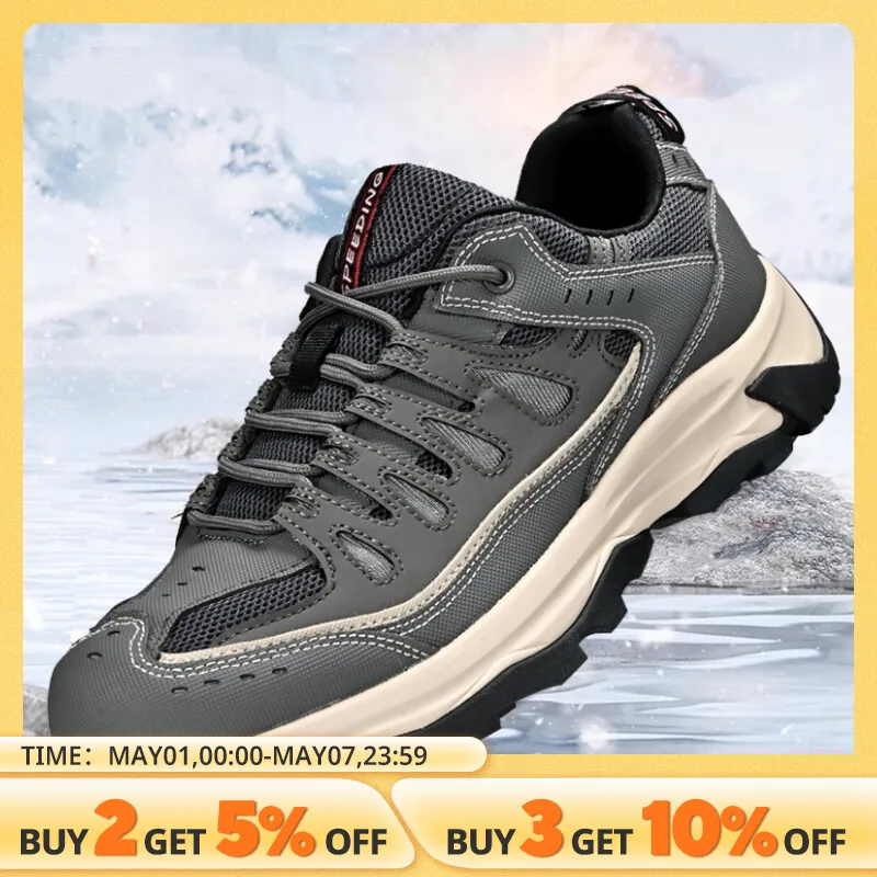 Chaussures De Randonnée Homme GYCF - Imperméables, Antidérapantes, Sans Lacets - Pour Trekking, Marche, Outdoor
