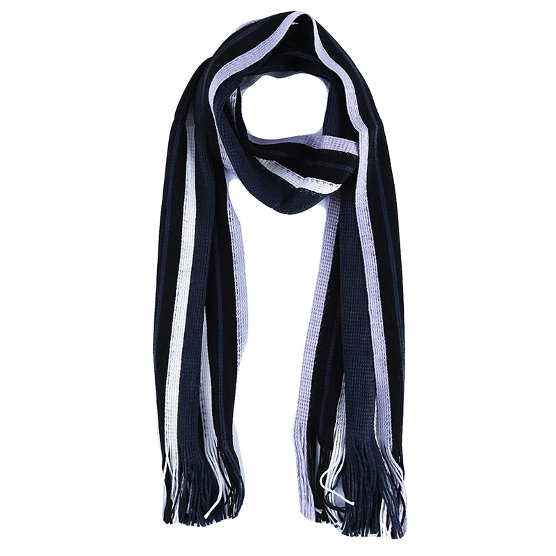 Men's Scarf Winter Classic Cashmere Warm Soft Fringe Striped Scarf Tassel Shawl Wrap - Image 5