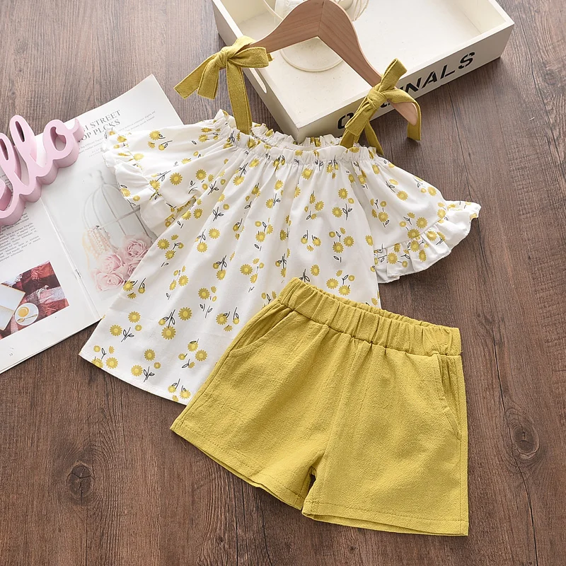 Melario Toddler Kids Baby Girl Floral Blouse T-shirt Pants Summer 2PCS Suit Infant Girl Clothes 2-6 Years Girls Outfits kids clothing set kids t shirt girls clothing set