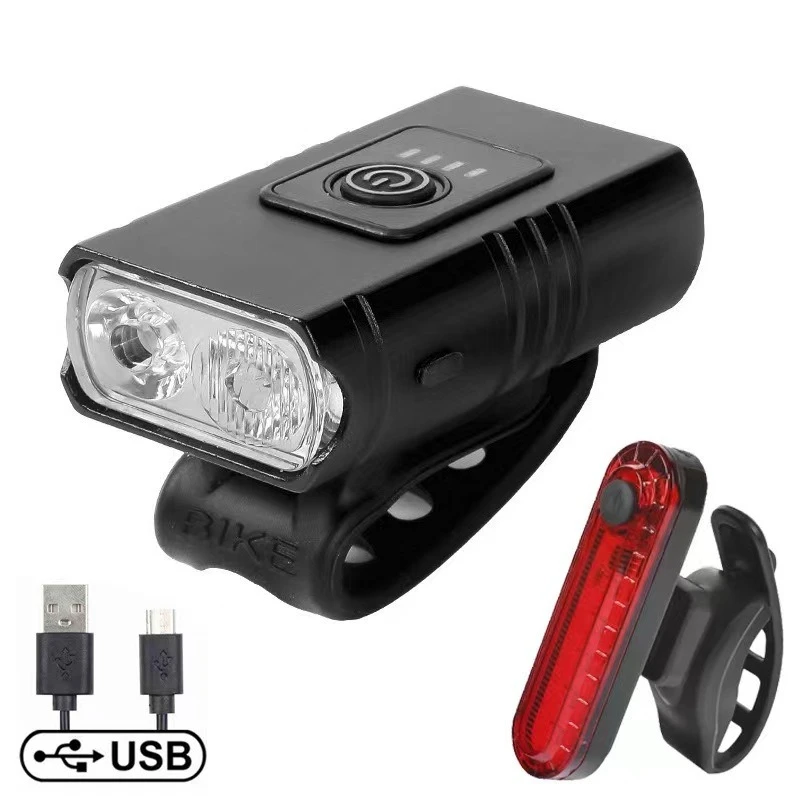 High-Intensity USB Rechargeable Bicycle Headlight with Dual T6 LED Lights