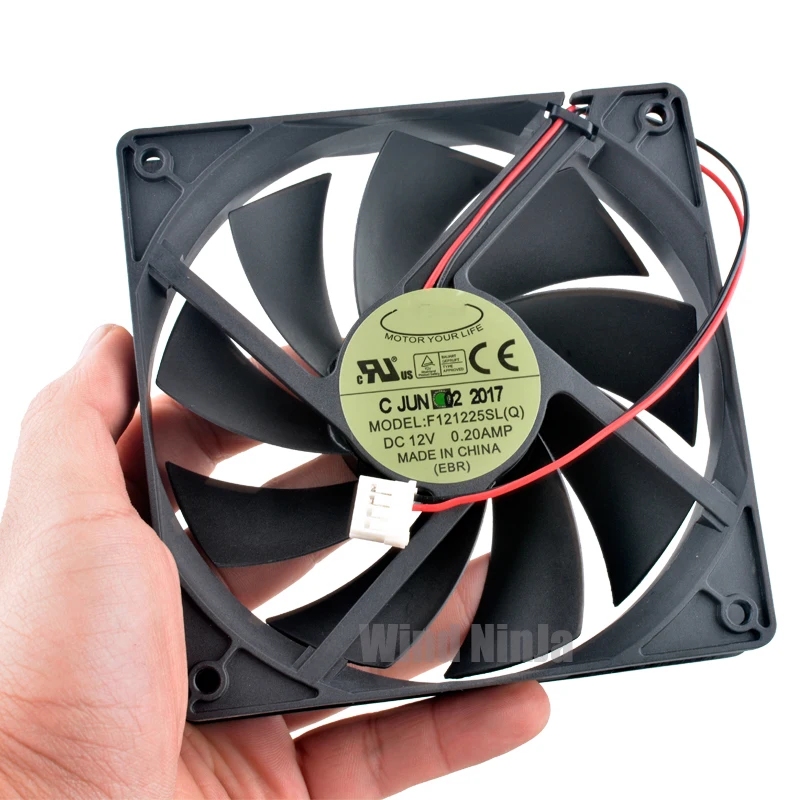 Ventilador de Refrigeração 120x120x25 mm Dc12v 0.20a Linhas 1200rpm Ventilador Silencioso para Gigabyte Chassis de Alimentação F121225sl 12cm 120 mm - Imagem 2