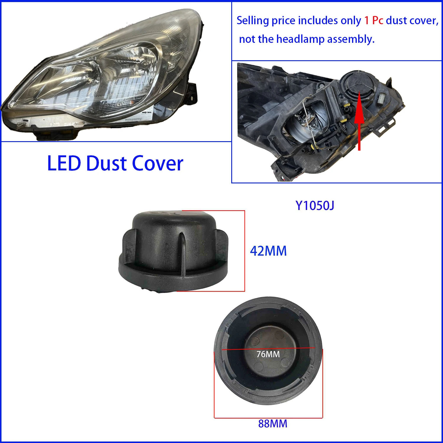 LED 전구 확장 플러그 먼지 커버, Opel Vauxhall Corsa D E F 헤드램프 높이 캡, 18555900 19291300 3AA941607 89502908