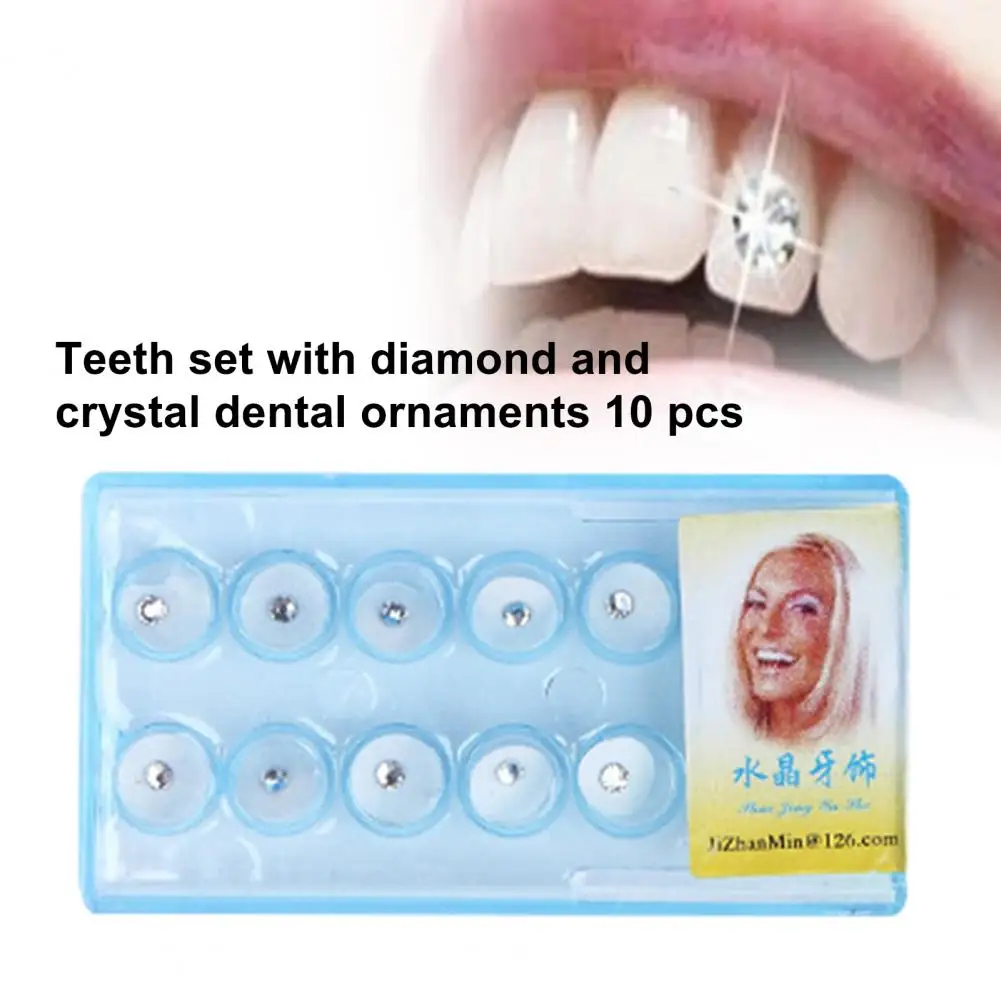

1 Set Tooth Crystal Ornaments Dazzling Non-deformation Oral Supplies Tooth Decoration Crystal Ornaments Rhinestone for Beauty