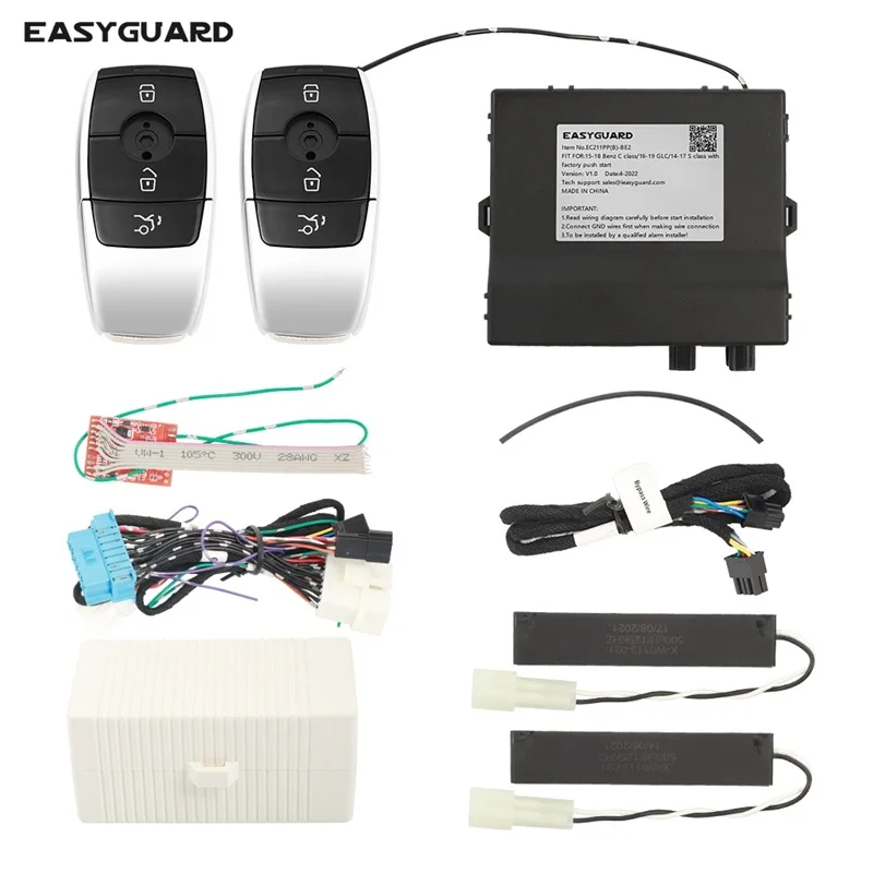 EASYGUARD CAN BUS remote starter fit for 15-19 Benz GLE/16-19 GLA/15-19 GLS with original push button pke keyless entry system for mercedes benz 06 08 r w251 car add push start stop remote start and keyless access system new remote key car modification