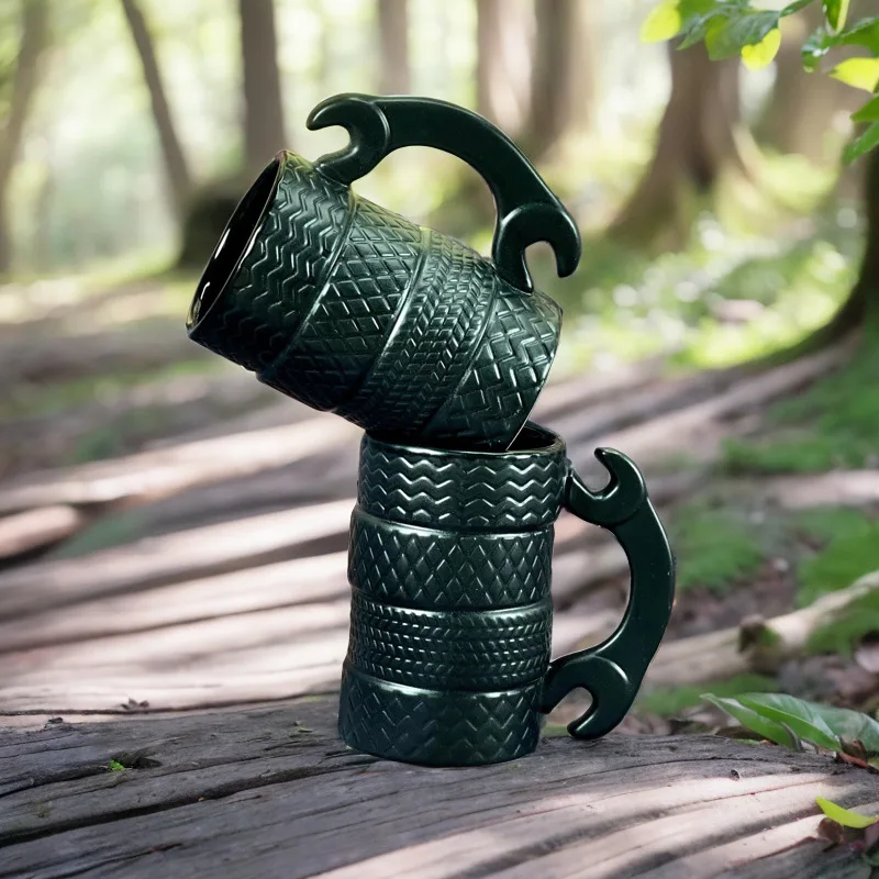 크리에이티브 산업 스타일 렌치 머그잔, 대용량, 눈길을 끄는 타이어 맥주 컵