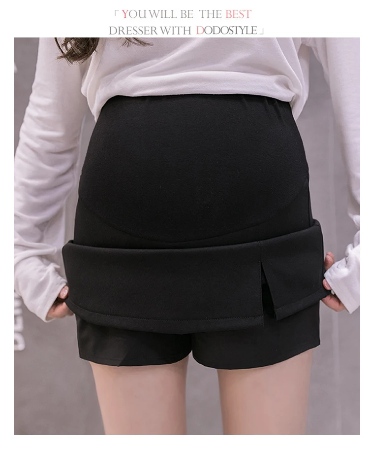 Autumn high waist maternity skirt packages hip split skirts short abdomen pregnant woman skirts black pregnancy clothes