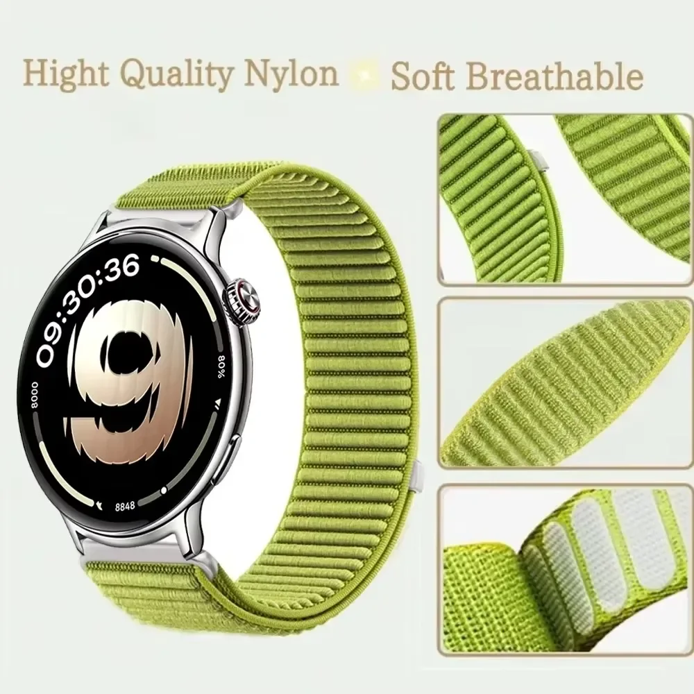 Braided Nylon Breathable Strap, Adjustable 18/20/22mm Band
