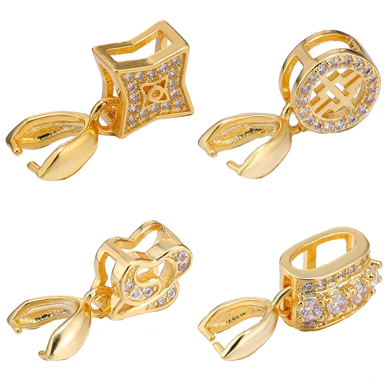 Elegant DIY Jewelry Pinch Clamp Clip Bails for Crafting Earrings and Necklaces