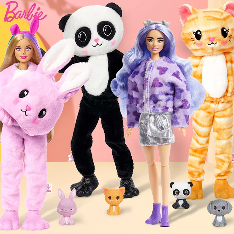 Original Barbie Doll Cutie Reveal Surprise Color-changing Pet Animal Dress Up Toys for Girls Interactive Princess Cosplay Dolls shopkinss cutie car parking bay display drive thru playset cake restaurant model toy girls funny toys birthday gifts