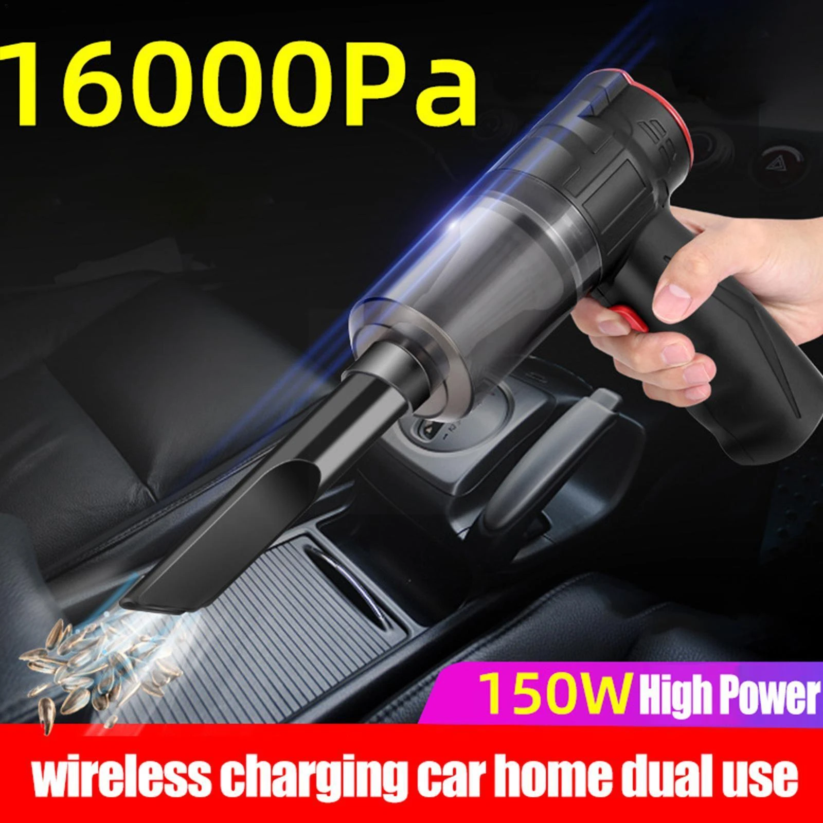 16000pa Wireless Car Handheld Vacuum Cleaner Portable Powerful Suction