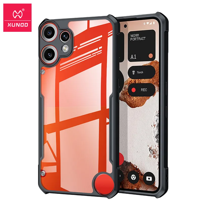 Shockproof Transparent Phone Case with Airbag Protection and Hard PC + TPU Cover
