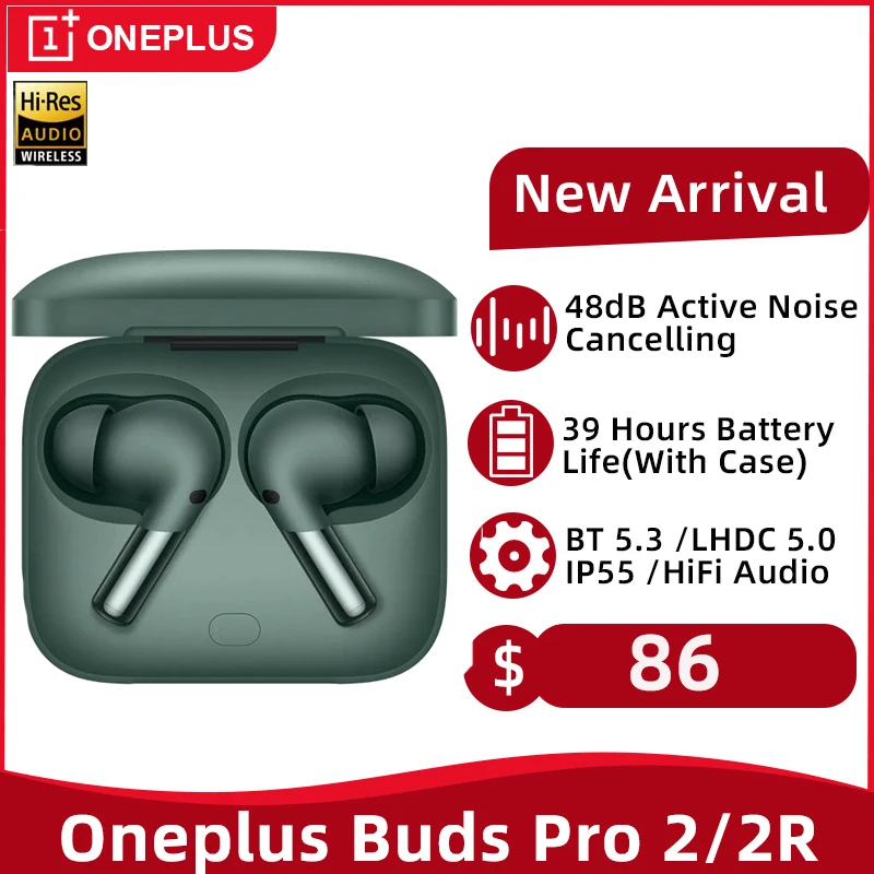 

Oneplus Buds Pro 2 2R TWS Earphone Bluetooth 48dB Active Noise Cancelling Wireless Headphone 39Hour Battery Life IP55 Oneplus 11