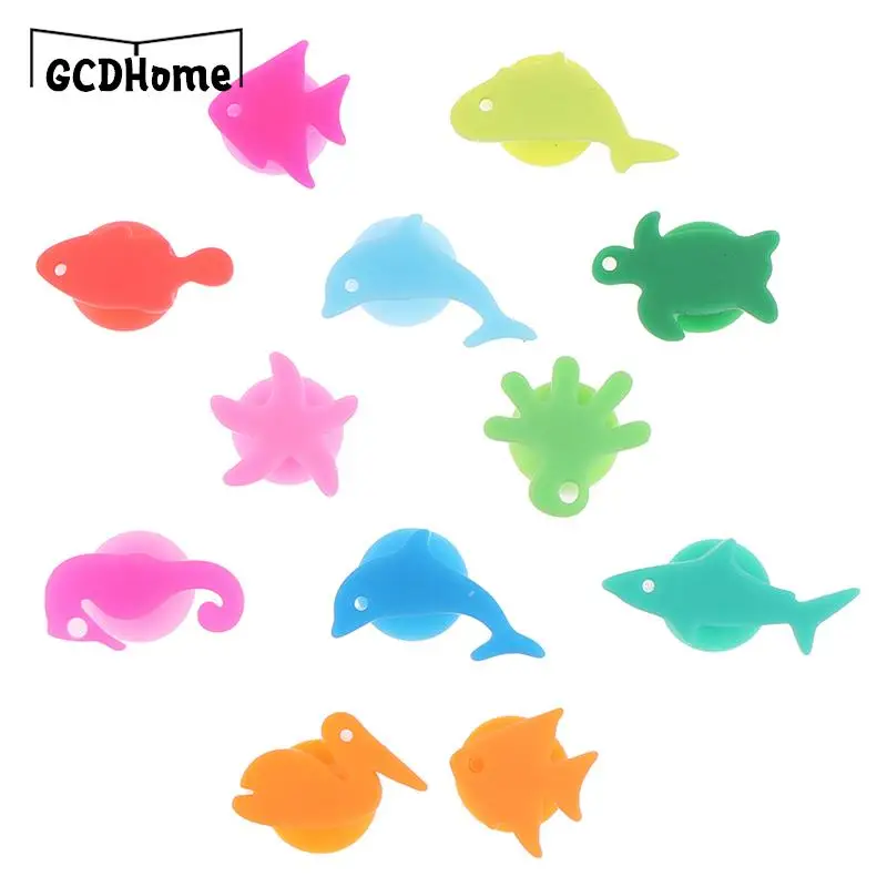 Christmas Silicone Marine Animals Wine Glass Marker Drinking Cup Identifier Tag Signs for Party (Mixed Colors) 12Pcs/Set