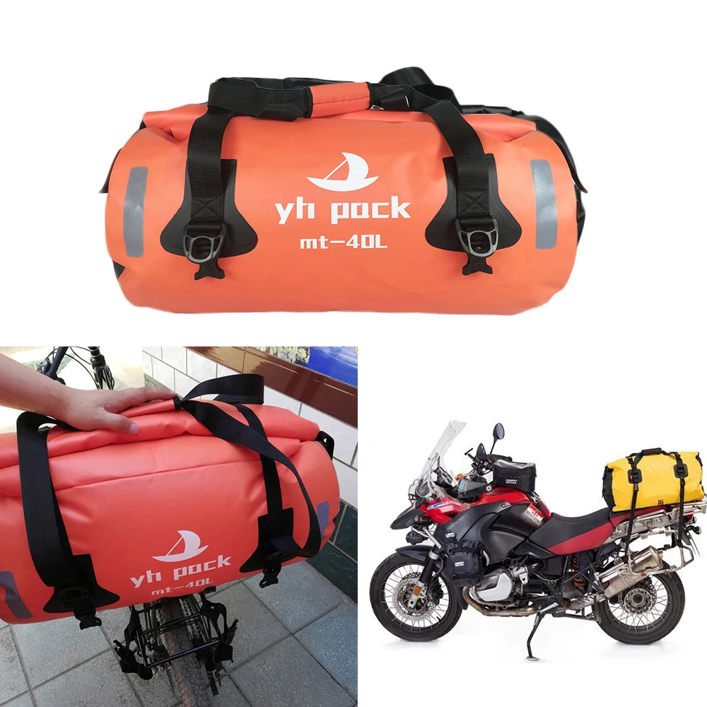 Motorcycle Bag Outdoor PVC Dry Sack Bag Waterproof 40L 80L 90L Shoulder Bag Diving Swimming Hiking Driving Travel Kits motorcycle luggage bag