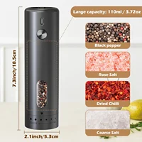 Moulin à poivre électrique externe réglable, grande capacité, moulin à sel et à poivre, moulin à épices électrique Rechargeable, outil de cuisine 5