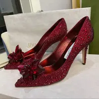 2025 Cinderella Crystal Wedding Shoes High Heels Autumn New Silver Full Diamond Bridal Shoes Rhinestone French Single Shoes - Image 2